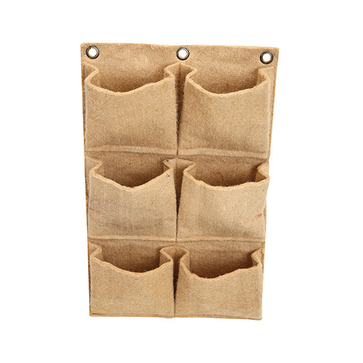 Maplescrub - 6 Pocket Jute Wall Planter (Vertical)