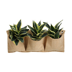 Snowherb - 3 Pocket Jute Wall Planter (Horizontal)