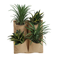Acornspray - 4 Pocket Jute Wall Planter
